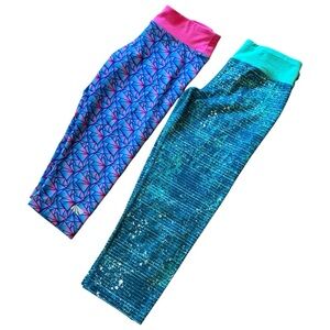 2 Colorful Capri leggings Marika Girls and Champion size 10-12